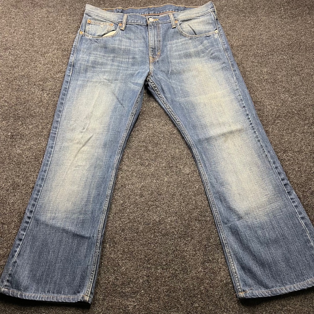 Vintage Levis 507 Slim Boot Jeans Mens 38x30 Blue Faded Wash Denim 100% Cotton